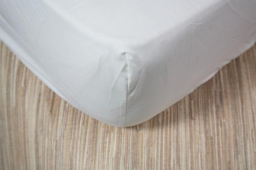 Fitted Sheet, Extra Length, Brushed Cotton (100%), White